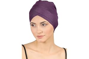 DERESINA HEADWEAR Deresina W Front Bamboo Cotton Chemo Cap for Hair Loss, Women Chemo Headwear