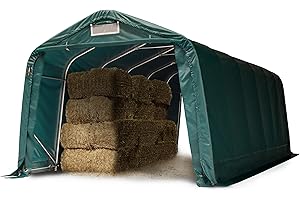 TOOLPORT Tenda da pascolo 3,3x7,2 m Riparo, Robusto Telo Verde in PVC 800N