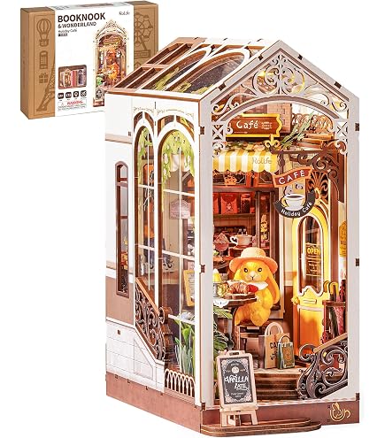 Maqueta De Madera Para Montar Con Iluminación Kit DIY Book Nook Valle De La Ilusión - Casa En Miniatura Con Luz LED, Puzzle 3D De Madera Para Decorar Estanterías