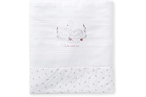 Silver Cross Pink Swan 4 Tog Baby Quilt for Cot Bed, Cotton, 110 x 120 cm