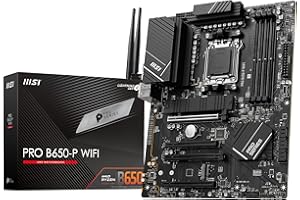 MSI 7D78-001R Pro B650-P WiFi Carte Mère, ATX pour Processeurs AMD Ryzen 7000, AM5 - DDR5 Memory Boost 6400+MHz/OC, 2 x PCIe 4.0 x16, 2 x M.2 Gen4, Wi-FI 6E
