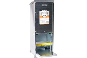 RIVER SYSTEMS Mangiatoia per Galline, Polli, Capienza 12 kg Antitopi, Antipioggia, Antispreco, Automatica, a Pedale, in Lamiera Zincata, da Esterno e Interno