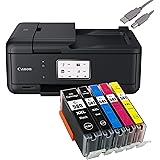 Canon PIXMA TR8550 Tintenstrahldrucker Multifunktionsgerät schwarz (Drucker, Scanner, Kopierer, Fax) + USB Kabel & 5 komp. Yo