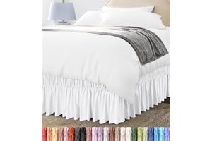 Utopia Bedding King Elastisk säng volang – lätt att vira runt volang – mikrofiber sängkjol med justerbart elastiskt bä 40 cm skräddarsydd droppe – sängkjol av hotellkvalitet, blekningsbeständig