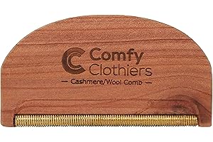 Comfy Clothiers Pettine in legno di cedro, cashmere e lana pregiata per maglioni e abbigliamento anti-pilling – Rimuove pelucchi, pelucchi e pelucchi dagli indumenti
