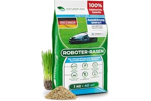 Robotgräsfrön snabbgrobarhet 1 kg sommar – testat mycket bra – självgödande robotgräsfrö för alla robotgräsklippare – 100 % grobargaranti – gräsfrön från NATUREFLOW Made in Germany