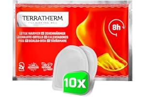 TerraTherm Chauffe Pieds – activé par l'air - 8 Heures de Chaleur - 5, 10 ou 30 Paires - chaufferette Pied Adaptable à Tout Type de Chaussure