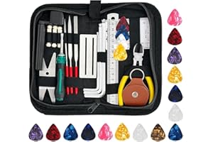 LUYI-LIFE 50Pcs Guitar Maintenance Tool Kit,Guitar Repair Tool Kit with Guitar Pick Carry Bag for Guitar Ukulele Bass Banjo Mandolin,Guitar Care Cleaning Accessories Gifts for Music String Instrument Enthusiast
