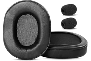 ‎HTINDUSTRY HTINDUSTRY Wysokiej jakości poduszki nauszne kompatybilne z zestawem słuchawkowym do gier Roccat Khan Aimo 7.1 Surround Poduszki nauszne z bardziej miękką skórą białkową/pianką pamięciową