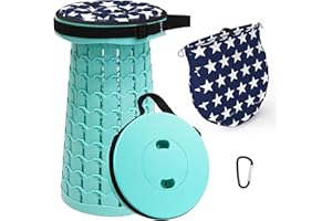 ALEVMOOM Tabouret de Camping Pliant Portable, rétractable et léger, adapté à l'extérieur, au Camping, à la pêche, au Barbecue intérieur, capacité de Poids maximale de 440LBS(Verde Lago)