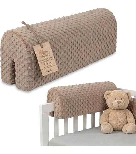 Aufun Kinderbedhekje valbescherming voor kinderbed, bedbeschermingsrooster, draagbaar bedhekje voor verticaal tillen, kinderbedhekje babybedhekje voor gezinnen en reizen, grijs, kleine beer, 150 cm