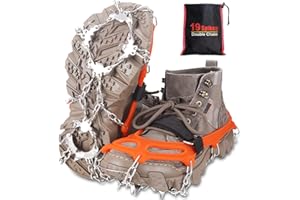 ‎JOOLESER JOOLESER Steigeisen Grödel Eisspikes,Schuhkrallen mit 19 Edelstahl Zähne Spikes,Winter Grödel Spikes für Schuhe - Schuh-Ketten zum Wandern - Grödeln Eisspikes