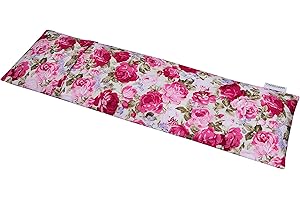 CARREDANA Saco térmico cervical de semillas de trigo con funda lavable 50x16cm (Rosas)