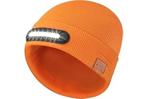 RANCOVY Bonnet LED avec lumière, Rechargeable par USB LED Lumineux Bonnet Chapeau Lampe lumières pour Hommes et Femmes
