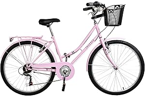 Aurai Trekker Ladies Heritage Bike, 26" Wheel, 6 Speed - Candyfloss