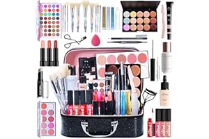 MKNZOME Kit per Trucco Completo, 35 Pezzi Cosmetico Valigetta per Principianti con Ombretti Correttore Rossetto Lucidalabbra Fard ecc - Sorpresa Regalo Trousse di Trucchi, per l'uso quotidiano e viaggio#1