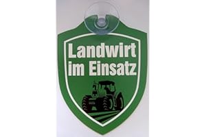VIELESGUENSTIG-2013 Schild mit Saugnapf Landwirt im Einsatz Bauer Trecker Traktor Feld Auto Windschutzscheibe