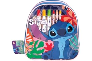Cefa Toys Sac à dos d'activités Stitch, peintures, feuilles de dessin, pochoirs. Convient aux enfants à partir de 3 ans.