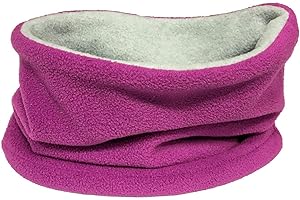 DINZIO Childrens Kids Boys Girls Warm Winter Reversible Soft Fleece Snood Neckwarmer Scarf