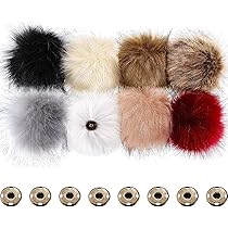 12 stuks bont pompons voor gebreide hoeden nepbont ballen voor hoeden faux bont pluizige pompom bal met afneembare drukknop voor afneembare gebreide hoeden kleding accessoires