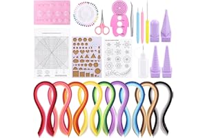 Tanstic 64Pcs Paper Quilling Kits, 45 Colors 900 Strips Paper Quilling Tools and Supplies for Beginners Perfect DIY Handcraft Quilling Set