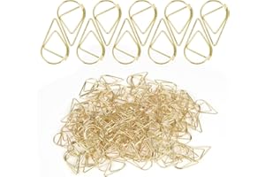LOTNUT 150 Pcs Clips de papel de metálicos en forma de lágrima para libros, notas, papel, carteles, fotos para Oficina Escuela Hogar
