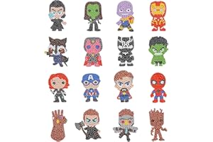 VIYAAN Kits de pegatinas de pintura de diamantes, 16 Piezas Niños Diamond Stickers Kits, 5D Diamond Painting Pegatinas Kits para Niños, Pintura de Diamantes Para Niños y Adultos Regalo de Cumpleaños