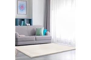 Paco Home Tapis Chambre Enfant Bebe Fille Garcon Moelleux Antidérapant Moderne, Dimension:100x200 cm, Couleur:Crème