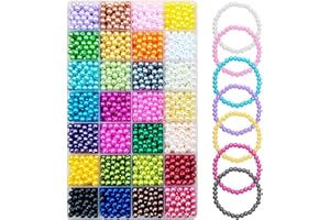 JOIYHY 28 Colori Perle 1680 Pezzi, Perline per Bigiotteria fai da te, 6mm, per Braccialetti, per la Creazione di Gioielli, Collane, Bracciali