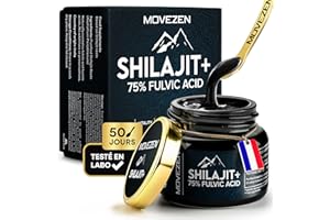 MOVEZEN Shilajit + Énergie Naturelle, Shilajit Pur 100% de l'Himalaya, Résine de Shilajit 30g Authentique, Riche en Acide Fulvique Humique, +85 Minéraux & Oligo-Éléments