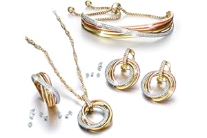 GALERIA DEL COLECCIONISTA Conjunto TRESOR D´OR: 4 joyas acabadas en Oro de 1ª Ley –amarillo, rosa y blanco- con más de 680 Circonitas. Colgante + Cadena, Anillo, Pulsera y Pendientes. 535300642