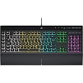 CORSAIR K55 RGB PRO Kabelgebundene Membrantastatur - IP42 staub- Und Spritzwassergeschützt - 6 Makro-Tasten Mit Elgato-Integr