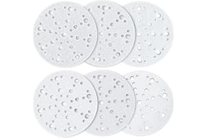 WABRASIVE Sanding Disc 150-mm Velcro Sanding Discs, 150 mm with 48 Holes, in Red for Wood Polishing