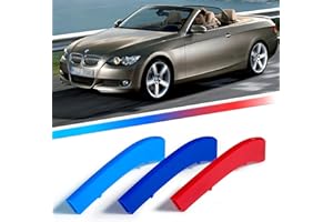 AUTOXPRESS MOTORS GROUP Kidney Grille Insert Clips 3pcs - Car Front Grill Mesh M-Sport Covers, Grille Insert Trims Strips, ABS Snap-on Front Grill Trim for B-M-W E92 E93 2005-2009 (14 Slats)