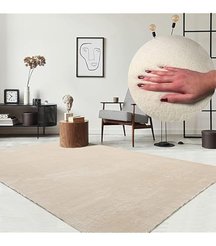 tectake® Tapijt Rond, 120 cm, Laagpolig, Modern Design, Wasbaar, Antislip Onderkant, Zacht en Onderhoudsvriendelijk, Vloerkleed Woonkamer, Allergievriendelijk, Zwart, Diverse kleuren en maten