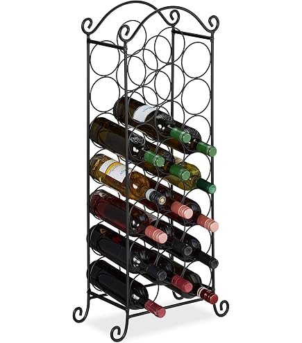 VidaXL Portabottiglie Da 48 Bottiglie In Metallo Nero - Scaffale Per Vino Autoportante, 65x22x80 Cm
