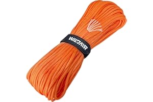 WILDAIR Paracord Lanyard Parachute Cord-7 triple strands 100FT Outdoor Camping (Orange)