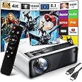 HD1080P Portable Mini Projector, IOS/Android 5G Wifi And BlueTooth, UPGRADED 8500Lux, Outdoor Movies 200" Display & Home Theater Video Projector, Compatible With X-BOX/TVStick/PC/HDMI/USB/AV/PS (B)