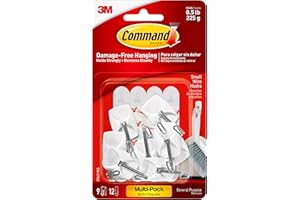 Command Crochet métallique avec bande adhésive, blanc, 17067-9ES