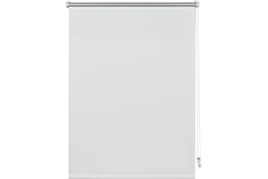 Deco Company Estor enrollable con respaldo térmico para sujeción, Máxima reflexión de la luz, Ahorro de energía, Opaco, Todas las piezas de montaje incluidas, Blanco, 40 x 150 cm (An x Al)