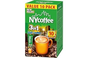 ‎MOKATE NYcoffee - 3-in-1 Instant Coffee Irish - 10 Sachets x 14 g, Creamy Soluble Coffee with Milk & Irish Cream Flavour, Full Bodied & Aromatic, Quick Preparation, Perfect for Home and On the Go - 140 g