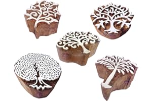Royal Kraft Décoratif Motif Arbre et Assorti Bloc Impression Bois Timbres (Set de 5)