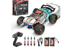 Lischwert Voiture télécommandée,4WD 1:18 Voiture RC Tout-Terrain,2 Batteries Longue durée de 40 Minutes, Chenille RC Tout Terrain Haute Vitesse 2,4 GHz 50 km/h（Vert）