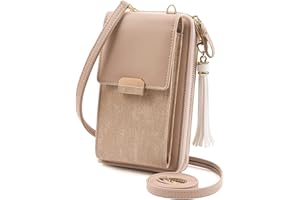 Aucuu Petit Sac Téléphone Portable Femme en Cuir PU, Mini Cuir Crossbody Sac de téléphone Portable avec Bandoulière Réglable/Gland, Mini Sac à Main Petit Sac Bandouliere avec Fentes pour Cartes