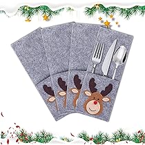 20pcs Porte Range Couverts Noël,Décoration Table De Noels