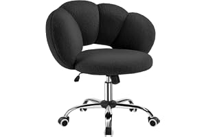Yaheetech Skrivbordsstol, kontorsstol, ergonomisk kontorsstol i molnform, toalettbordsstol upp till 136 kg, kan belastas dato