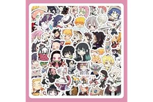 AFFOTO 60 Piezas de Pegatinas de Demon Slayer: Kimetsu No Yaiba,Pegatinas para Ordenador Portatil Agenda Laptop Skate Botella Agua Guitarras Maletas equipajes Coches y Bicicletas,Impermeable Vinilo Pegatinas