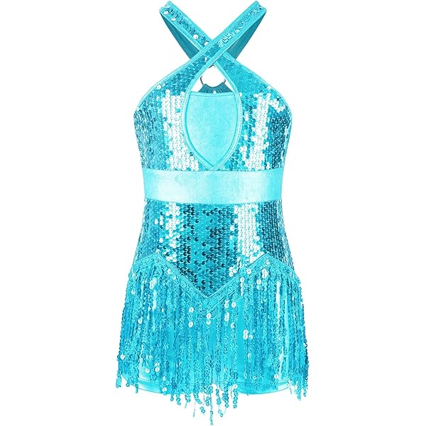 Vestito Da Ballo Latino Bambina Con Paillettes - Abito Pattinaggio, Balletto O Tango, Con Fascia Capelli - Foto 2