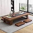 Japanese Table for Floor Sitting Dining, Low Table for Sitting on The Floor Japanese Style, Low Height Coffee Table, Suitable for Bay Windows, Tatami Mats, and Living Rooms