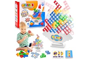 Jadyon 48 pièces Tetra Tower Balance Game, Tetris Tower Jouet d'équilibre pour Enfant Swing Stack High, Blocs de Construction Tetris Interactive Toy for Parties